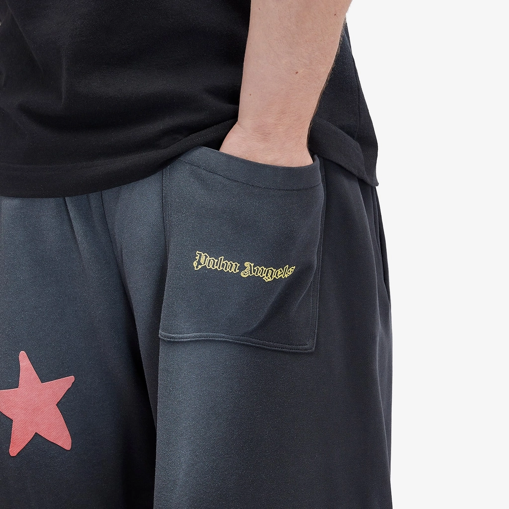 Palm Angels Men's Paradise Palm Sweat Pants Black/Yellow